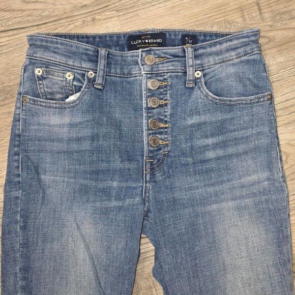 Lucky Brand Bridgette Skinny Button Fly High-Rise Skinny Jeans Size 4/27 - Picture 2 of 11